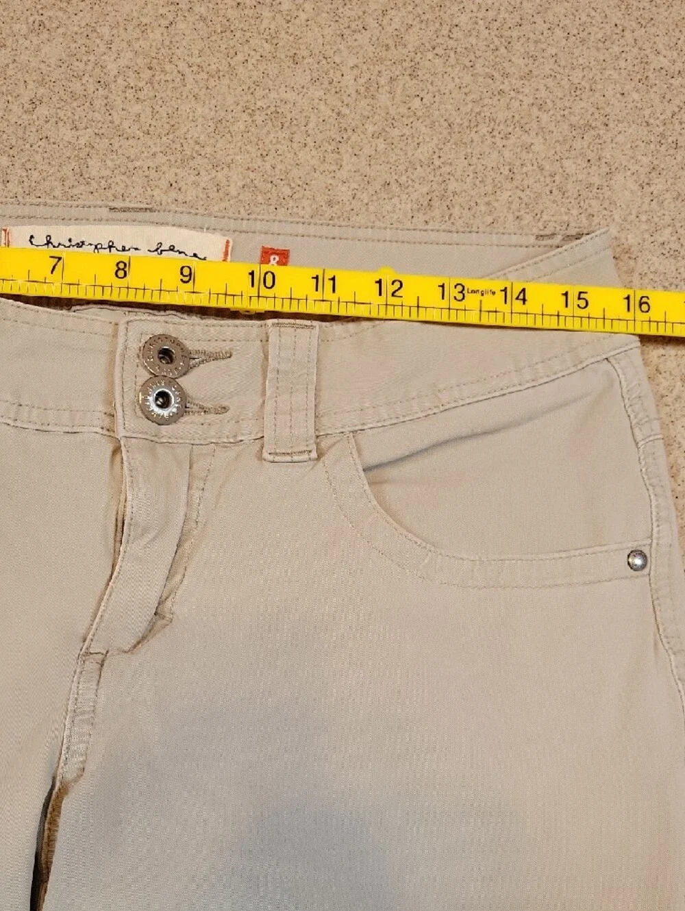 Christopher Blue Capri Double-Button Capri Cargo Cotton Stretch Pants Size 8